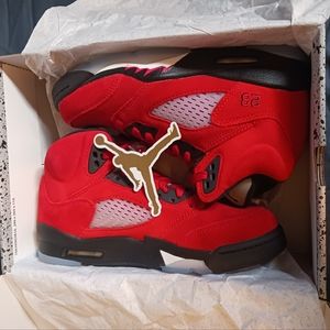 RETRO AIR JORDAN 5s - RAGING BULL - 100% AUTHENTIC - YOUTH SIZE 6.5 = WO…